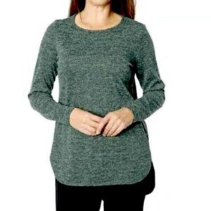 NEW Mr. Max Green Melange Knit Top with Side Slit Detail Size XL (bin 1N)